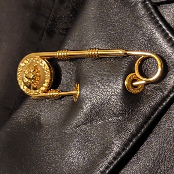 Flash sale⚡️Versace Safety pin-embelisshed Leather Blazer - Picture 2 of 13